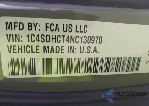 2022 Dodge Durango R/T Rwd из США, поврежденный, VIN 1C4SDHCT4NC130970